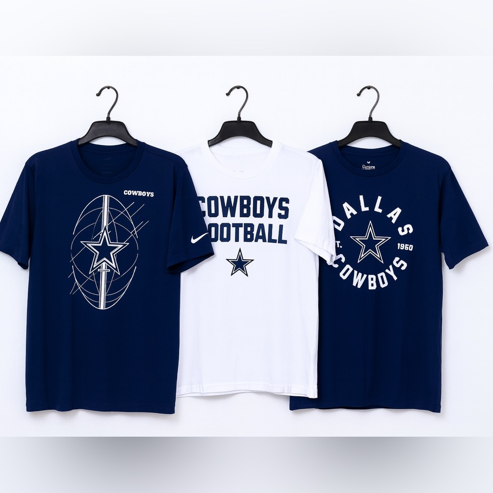 Dallas Cowboys NFL T-Shirts Bundle of 3 Nike Fanatics Football Tees Apparel Sz L